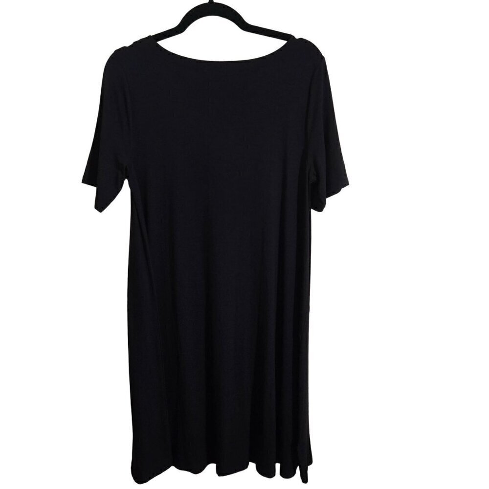 Loft NWT Black Jersey Swing Dress Size MT - Picture 3 of 7